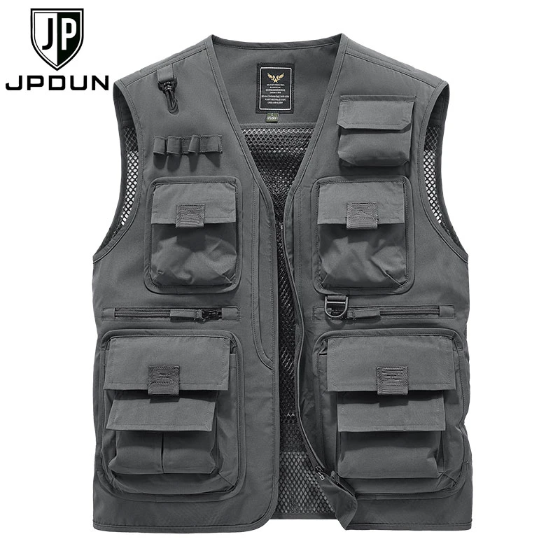JPDUN/吉普盾马甲男户外休闲夏季薄款钓鱼坎肩摄影透气多口袋背心