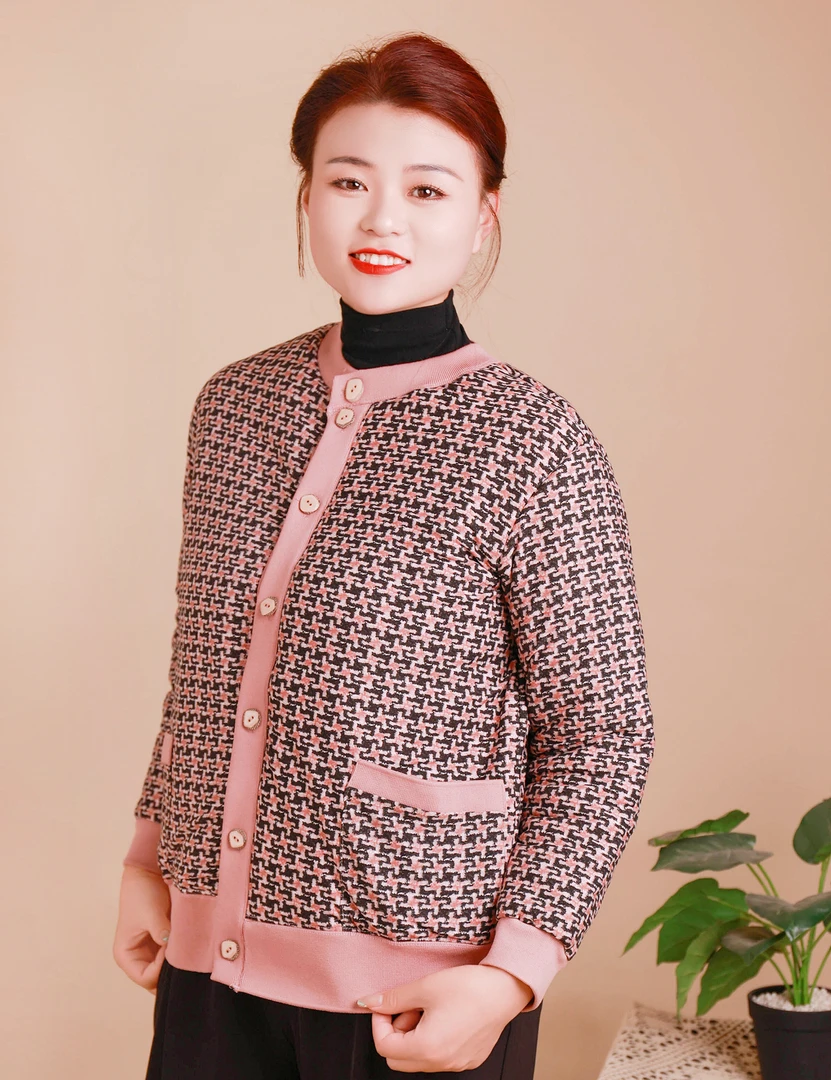 冬季新款女士中老年妈妈装加厚驼绒棉袄休闲外套