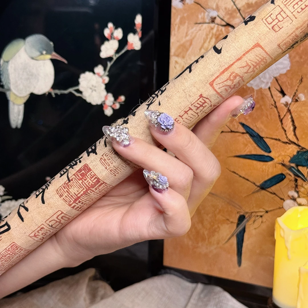 瑾妤·閣甲【烟凝暮紫】华子纯手工定制穿戴甲
