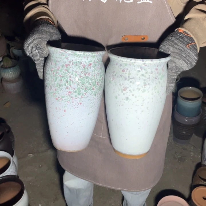 紫砂花盆口14高27瑕疵瑕疵