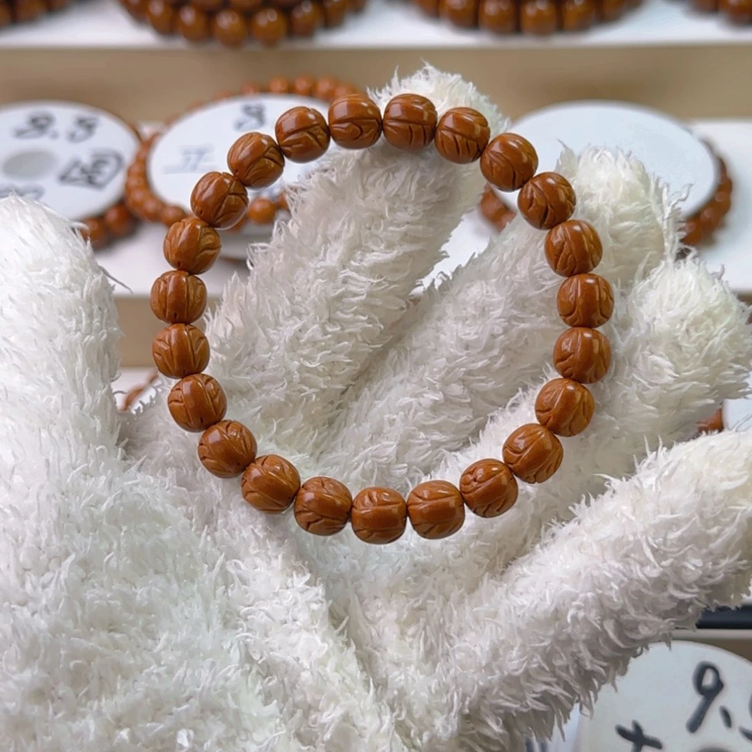 桃核手串想****.龙纹桃核老型桶珠一道筋