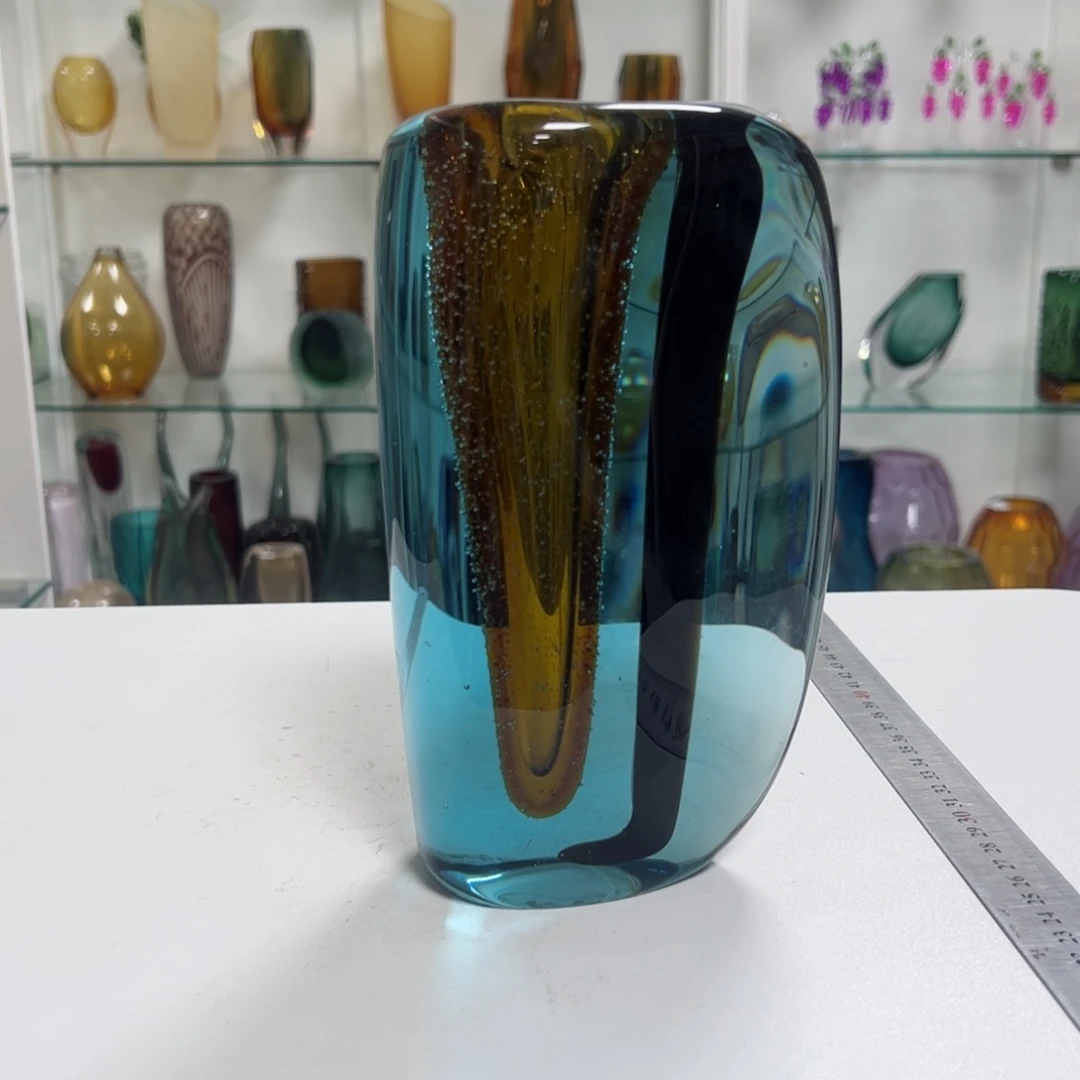 幻彩琉璃花器纯手工痕迹高度20