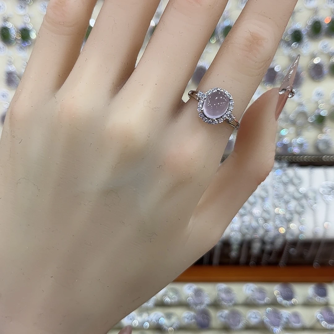 戒指萤石银S925镶嵌