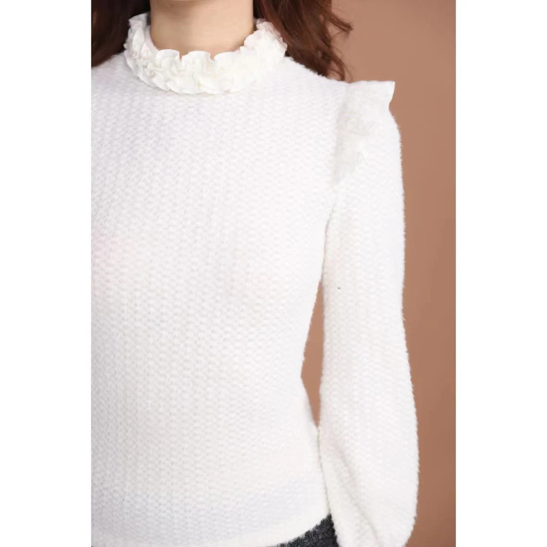 美静 含羊毛白色打底衫XMZH5893