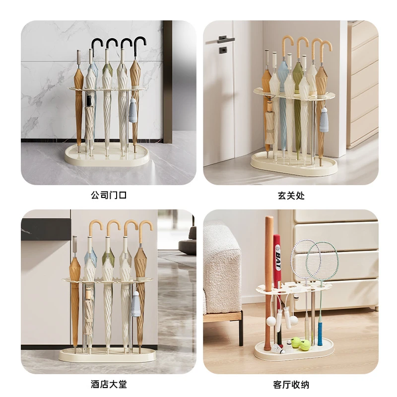 雨伞架家用门后多功能收纳架酒店大堂多孔长短伞可沥水塑料雨伞架