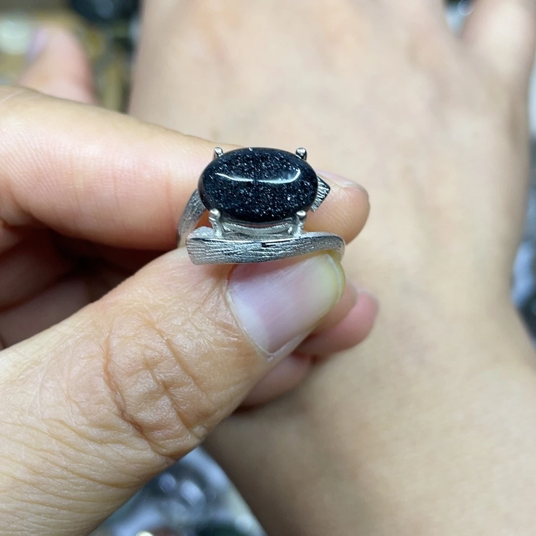 【闪购商品】银S925镶嵌珠宝半成品水晶戒指