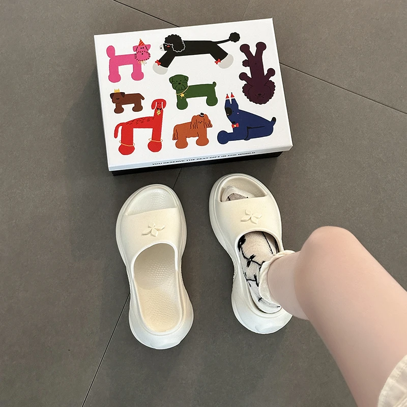 时尚百搭休闲厚底增高凉鞋女2025夏季新款外穿十字花沙滩凉拖鞋潮