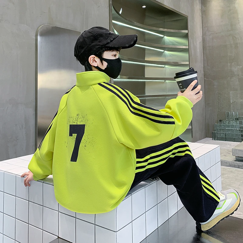 男童春季套装中大童8-15岁男童装帅气潮流儿童炸街休闲春秋款男孩