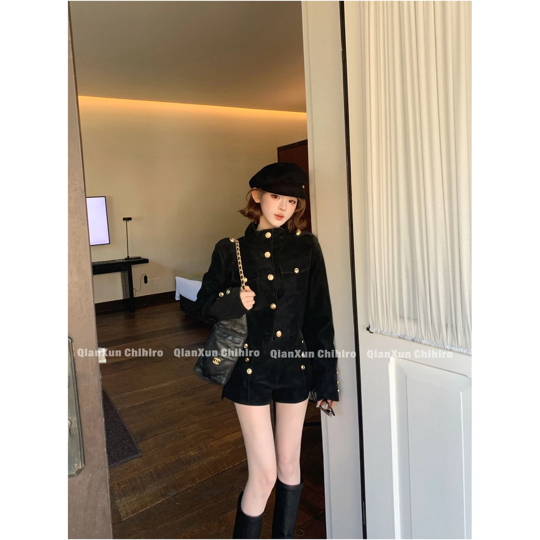 「英区大小姐」秋冬时尚气质百搭轻奢设计感羽绒服套装QXD5TZ8630A