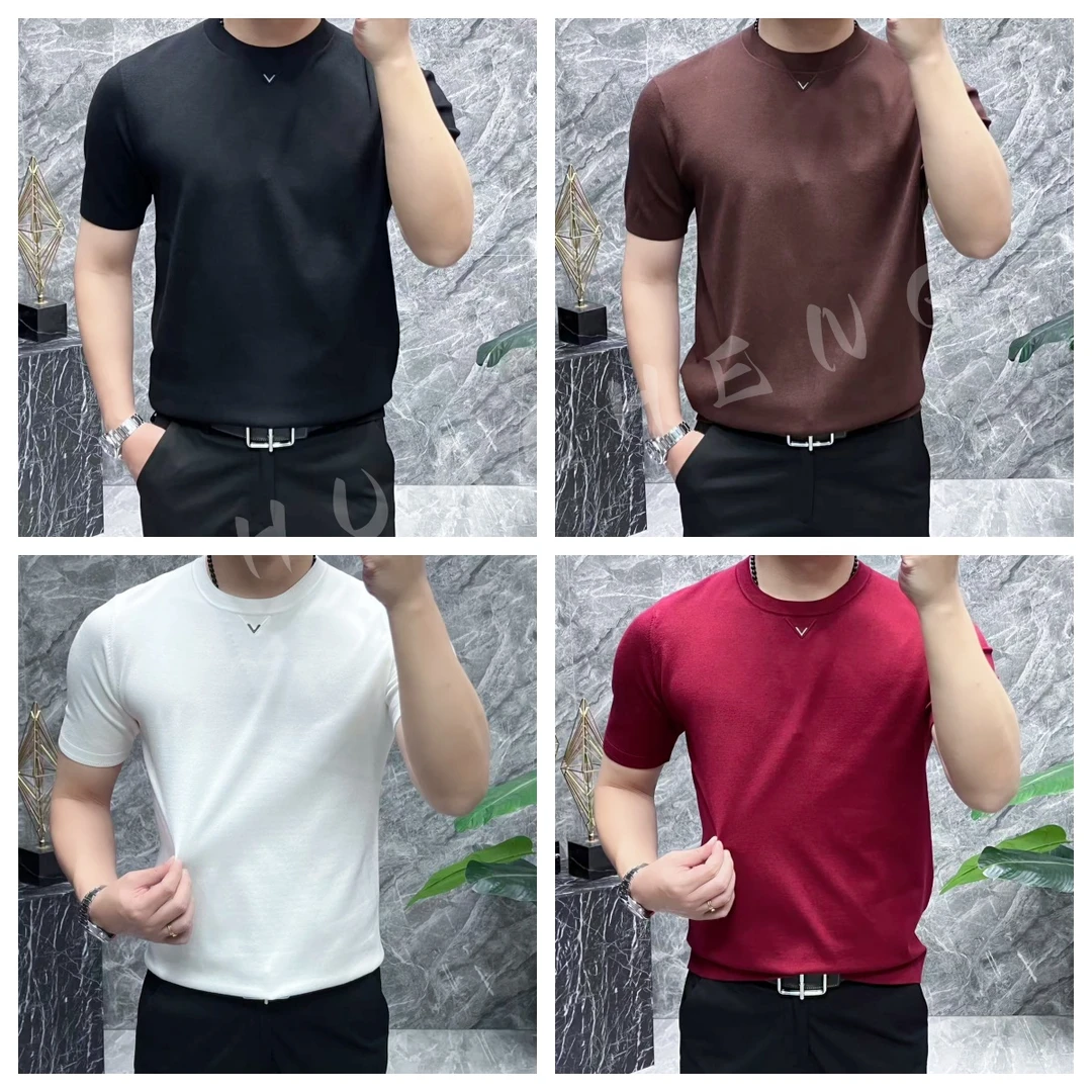 【HUACHENG】男士百搭新款 简约圆领轻奢百搭修身针织打底 85033