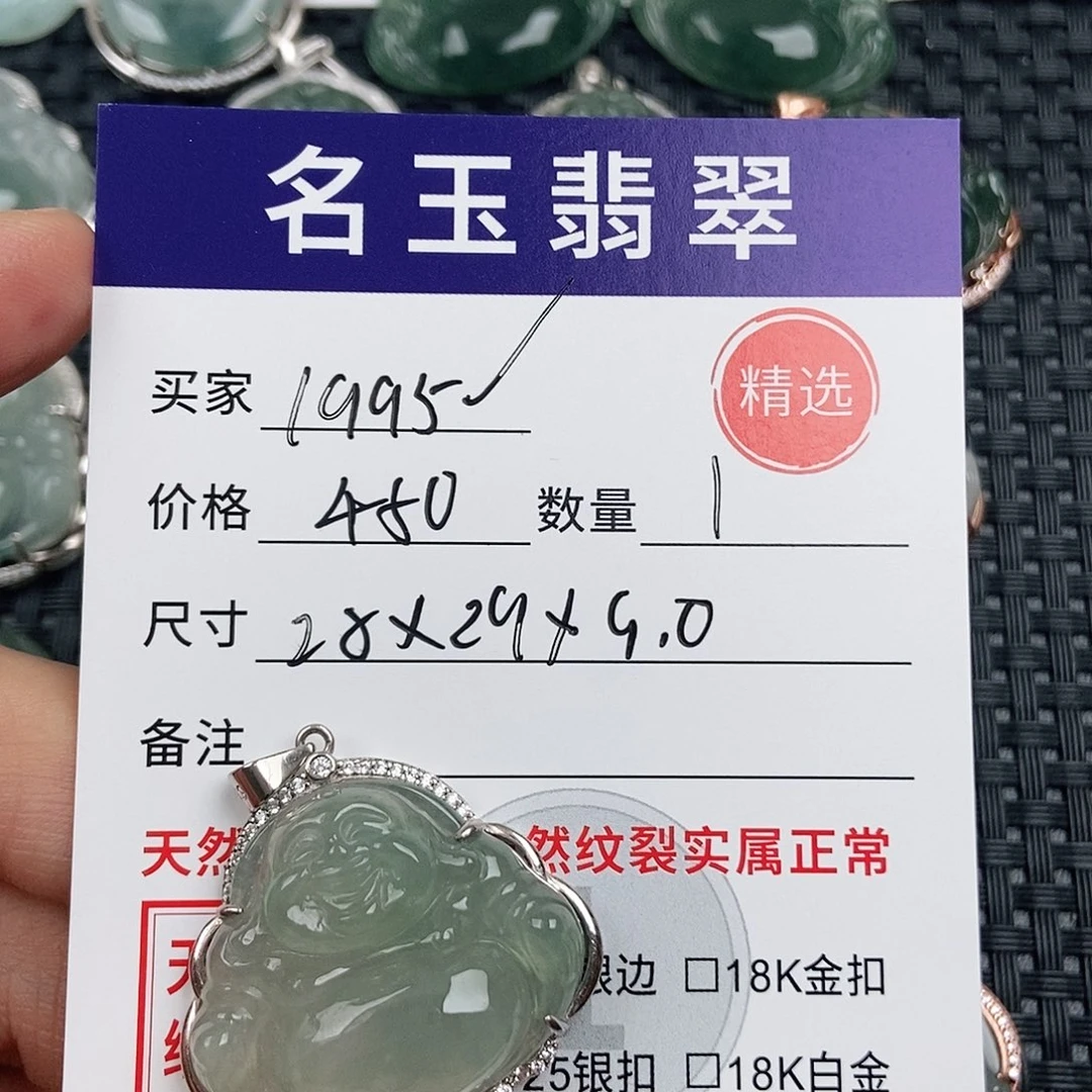 1***。翡翠银S925镶嵌颈饰