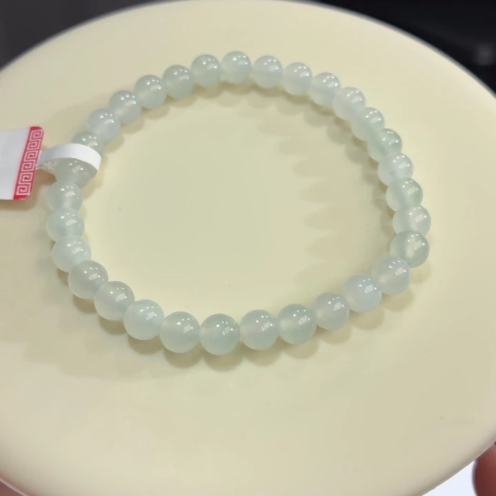 翡翠未镶嵌手链冰胶浅晴卡5.8