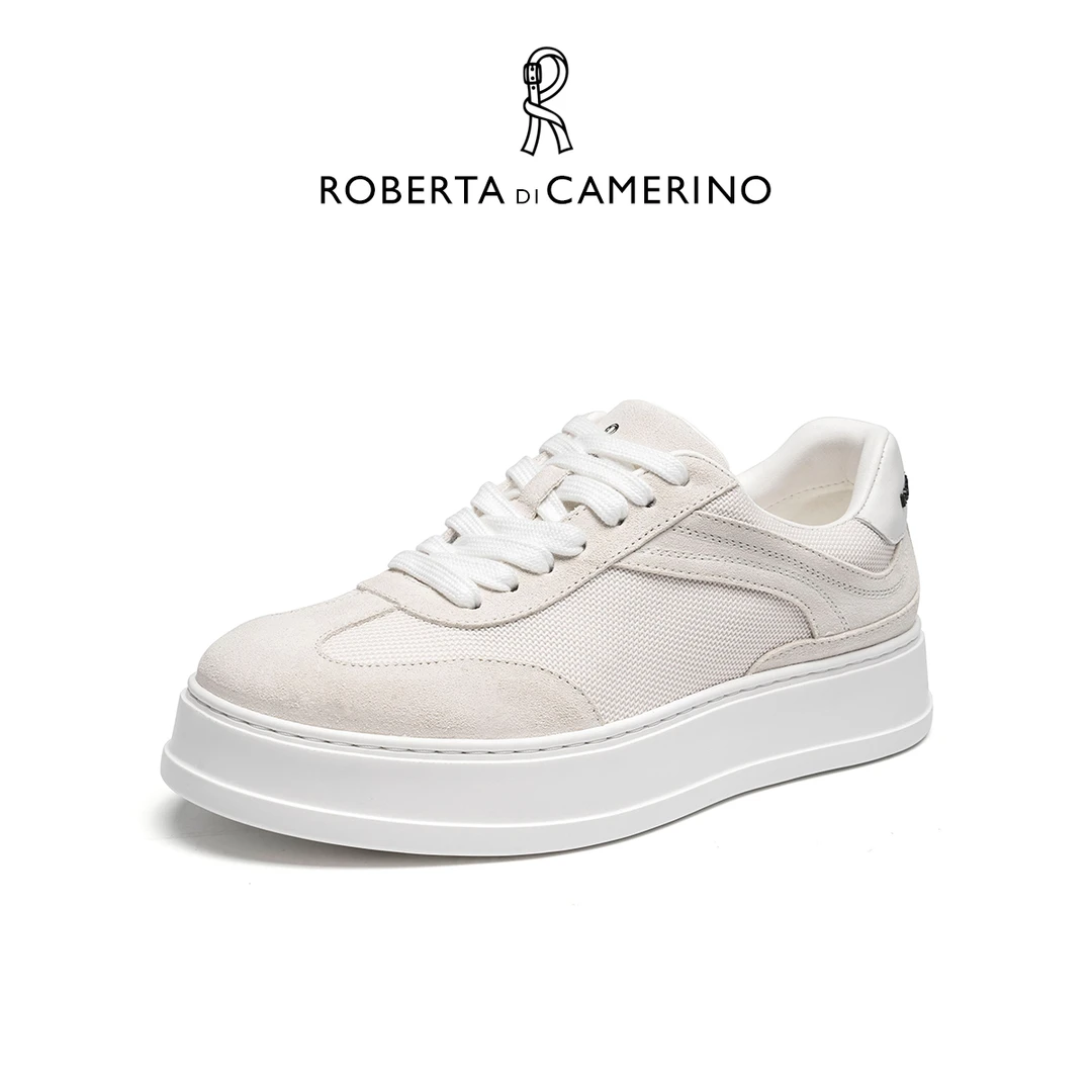 Roberta di Camerino诺贝达板鞋休闲板鞋透气男白低帮鞋潮流时尚