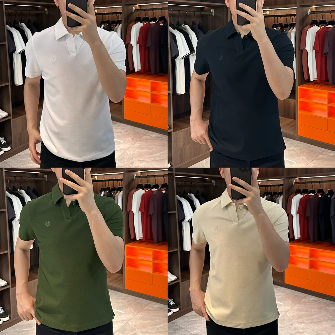 【爵派尔 POLO】QW955男士经典"桑蚕丝羊绒混纺"刺绣小开叉polo衫