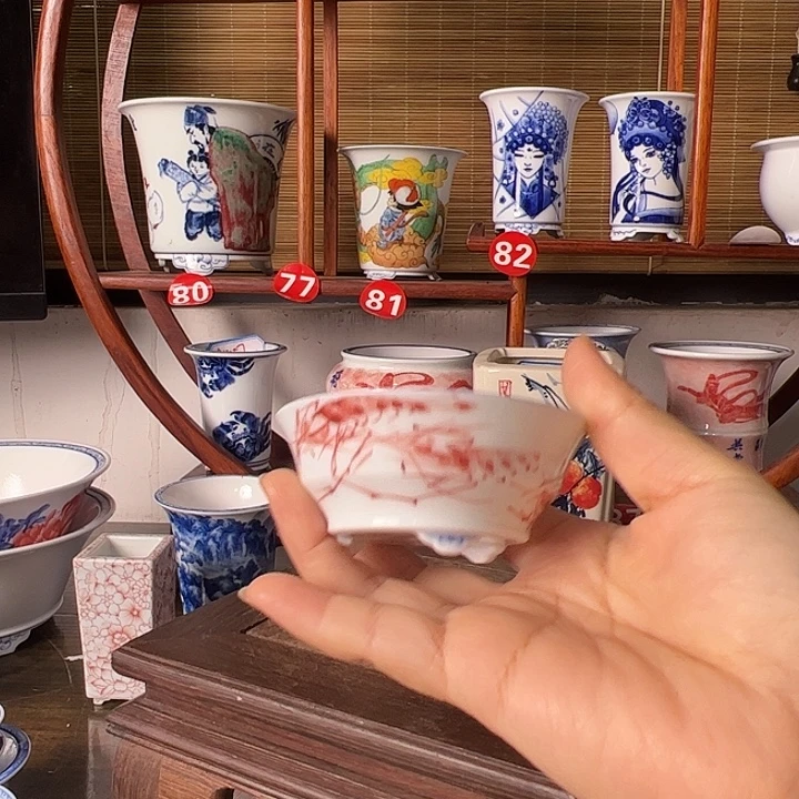 墨奈手工手绘陶瓷花盆