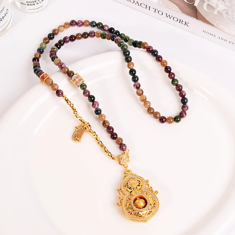 铜合金项链 新中式人生四美项链女高级感原创设计长款衣服配饰