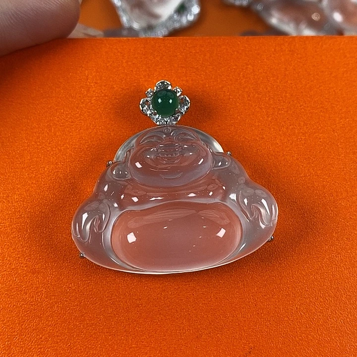 石英质玉银S925镀金镶嵌颈饰