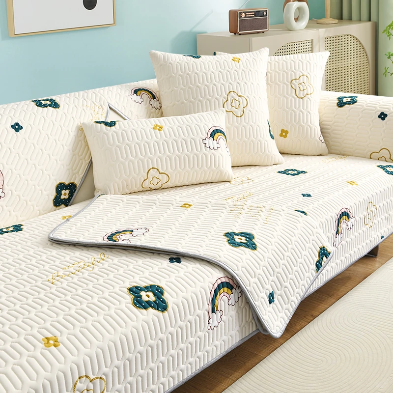 乳胶冰丝沙发垫坐垫防滑垫子皮沙发套全盖巾布夏季凉席垫凉感座垫