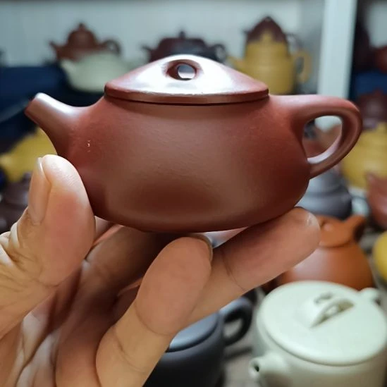 紫砂茶盘原矿红皮龙景舟石瓢130cc半手工