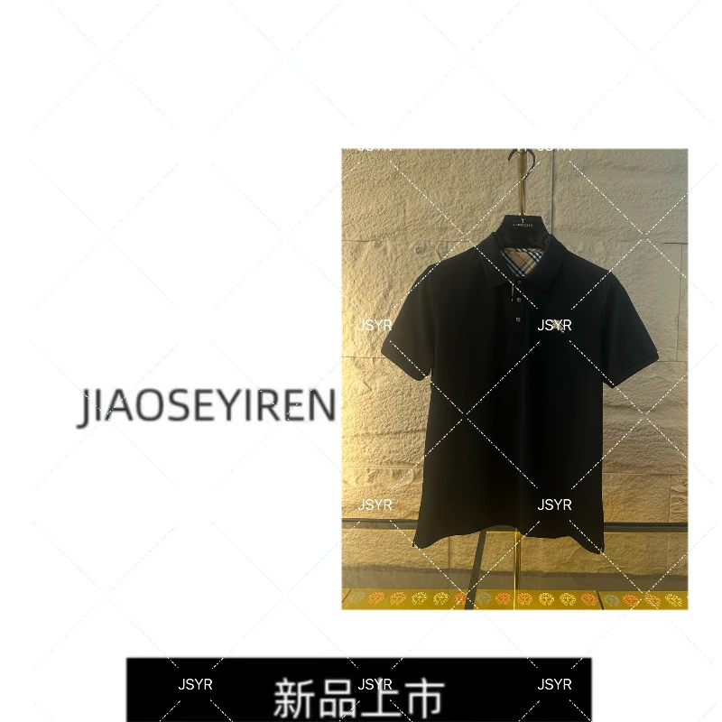 【宾哥专属B】ZZ8807-2百搭刺绣翻领短袖宽松T恤轻奢