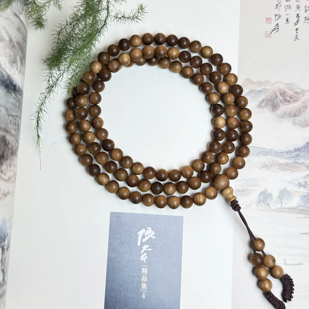 【识木甄选】檀香木 老山檀香6mm横纹沉水黑肉手串LST11