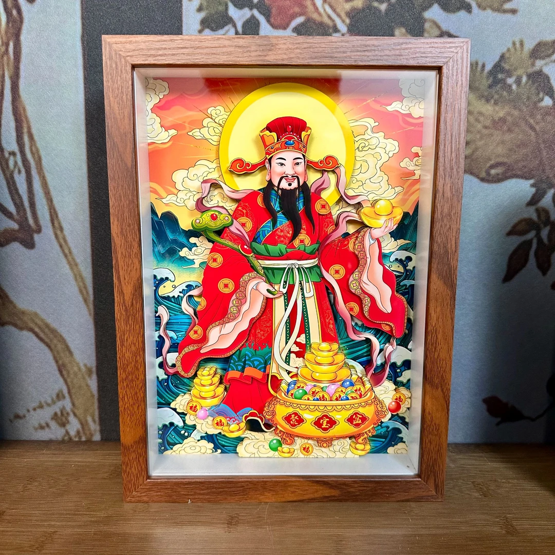 宝藏文创玺语聚宝文财神招财添福3D立体手工制作文创创意桌摆朋友