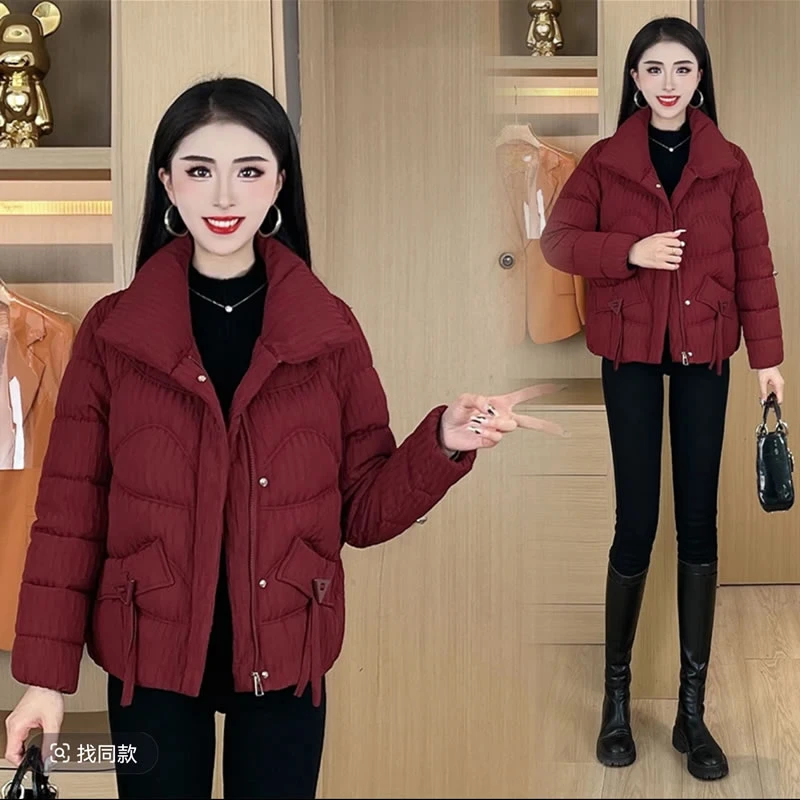 2024冬季新款百搭设计感立领棉衣减龄宽松显瘦保暖加厚棉服外套女