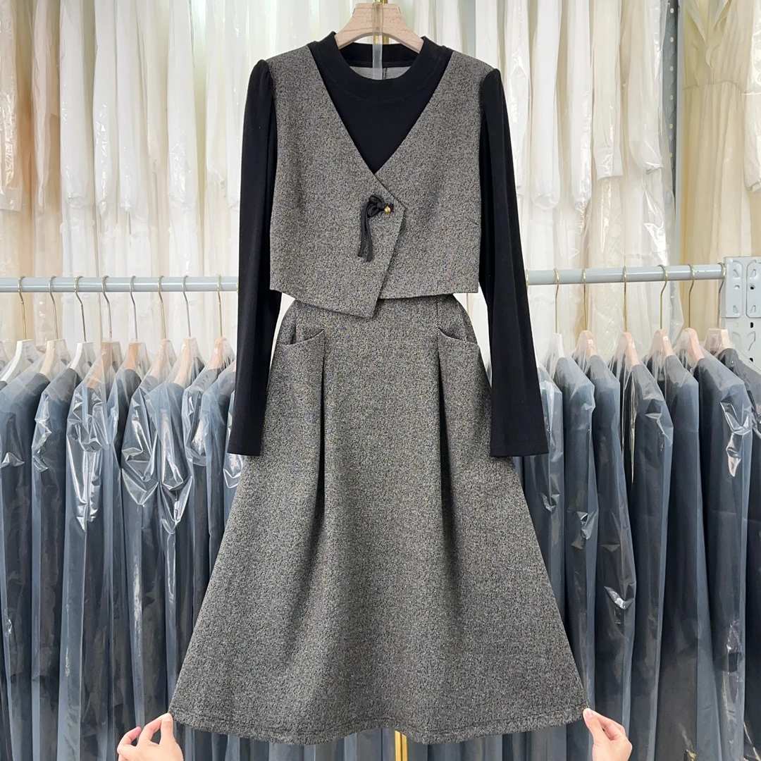 【RG3187】2024年秋冬新款时尚气质百搭减龄显瘦新款连衣裙