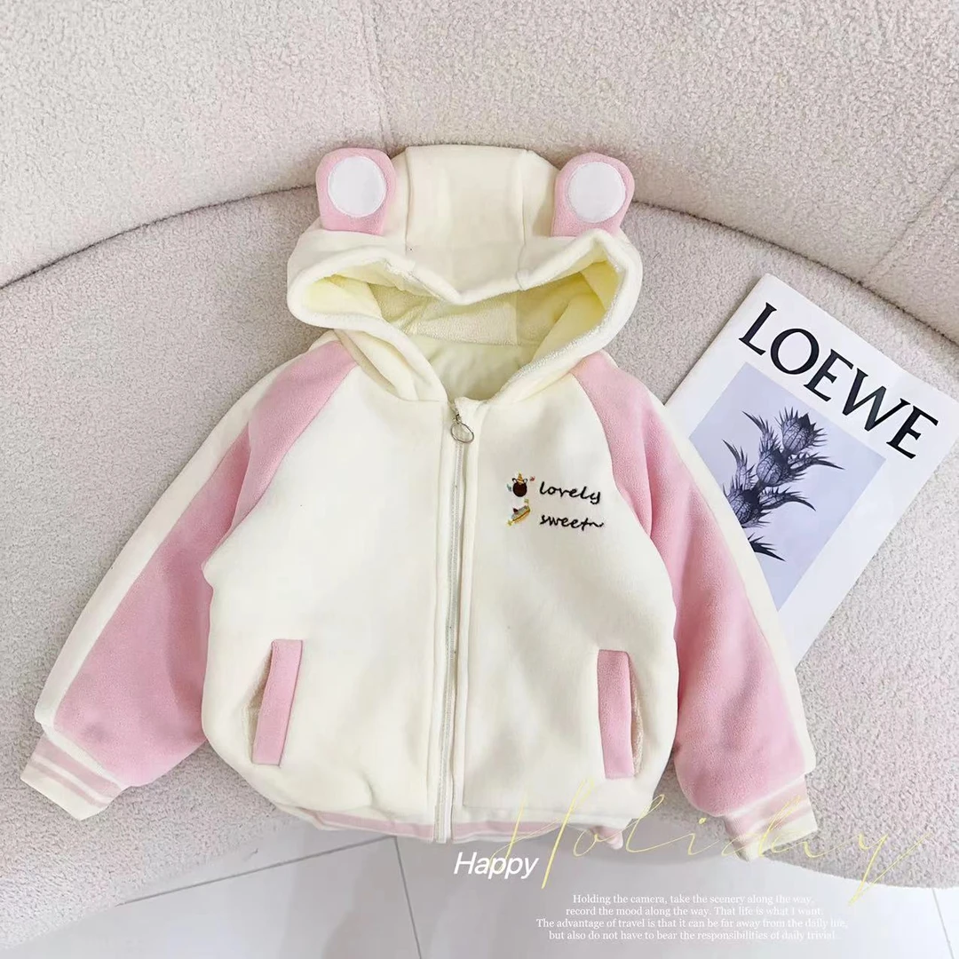 汤圆家童装2025新款韩系甜美加绒卡通外套 XA-587