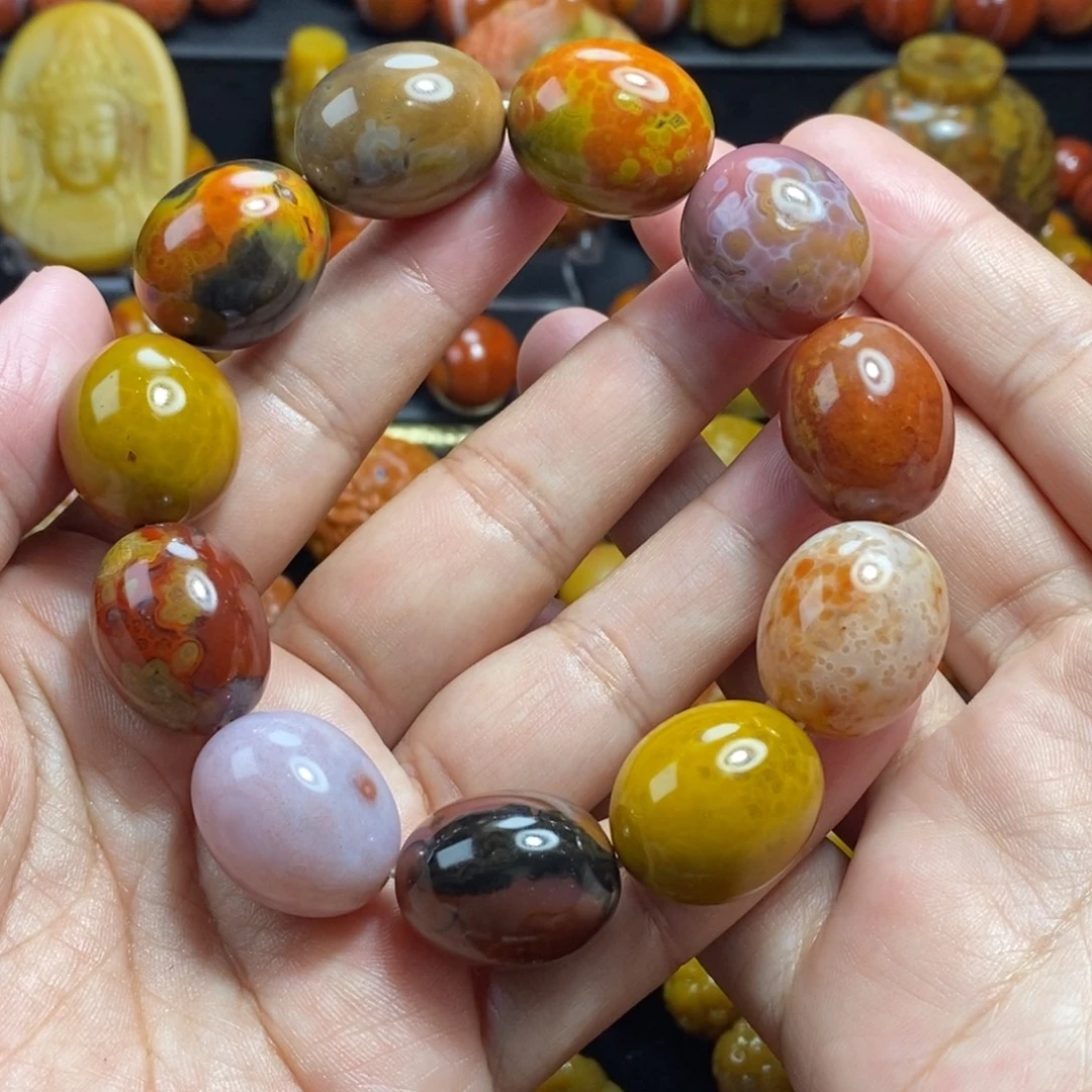 玛瑙/玉髓未镶嵌战国红战国红18➕尺寸手串