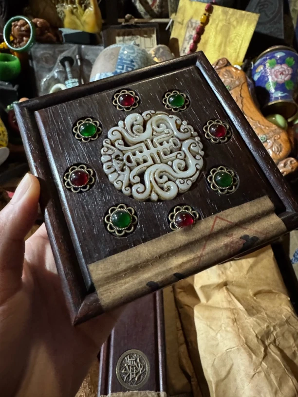 【闪购商品】镶嵌八宝木盒複古風工藝方形完整