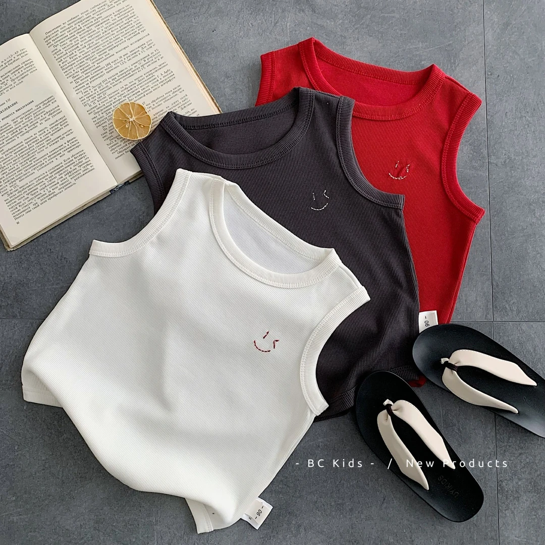 BC  2025夏季新款男童韩版简约夏装无袖童装套头衫 H0298