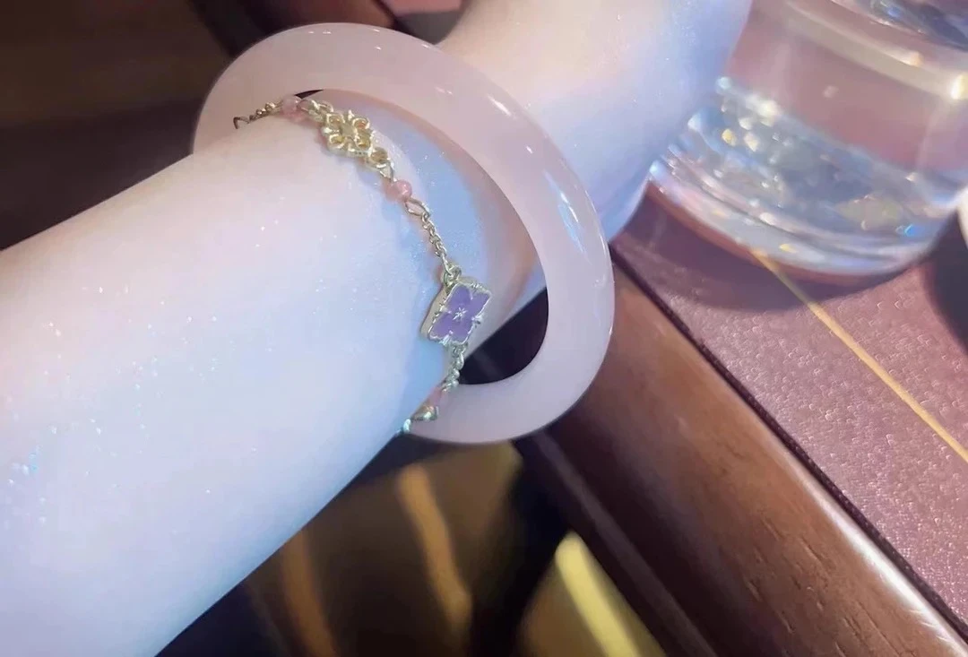 A16和田玉青海料冰藕粉手镯