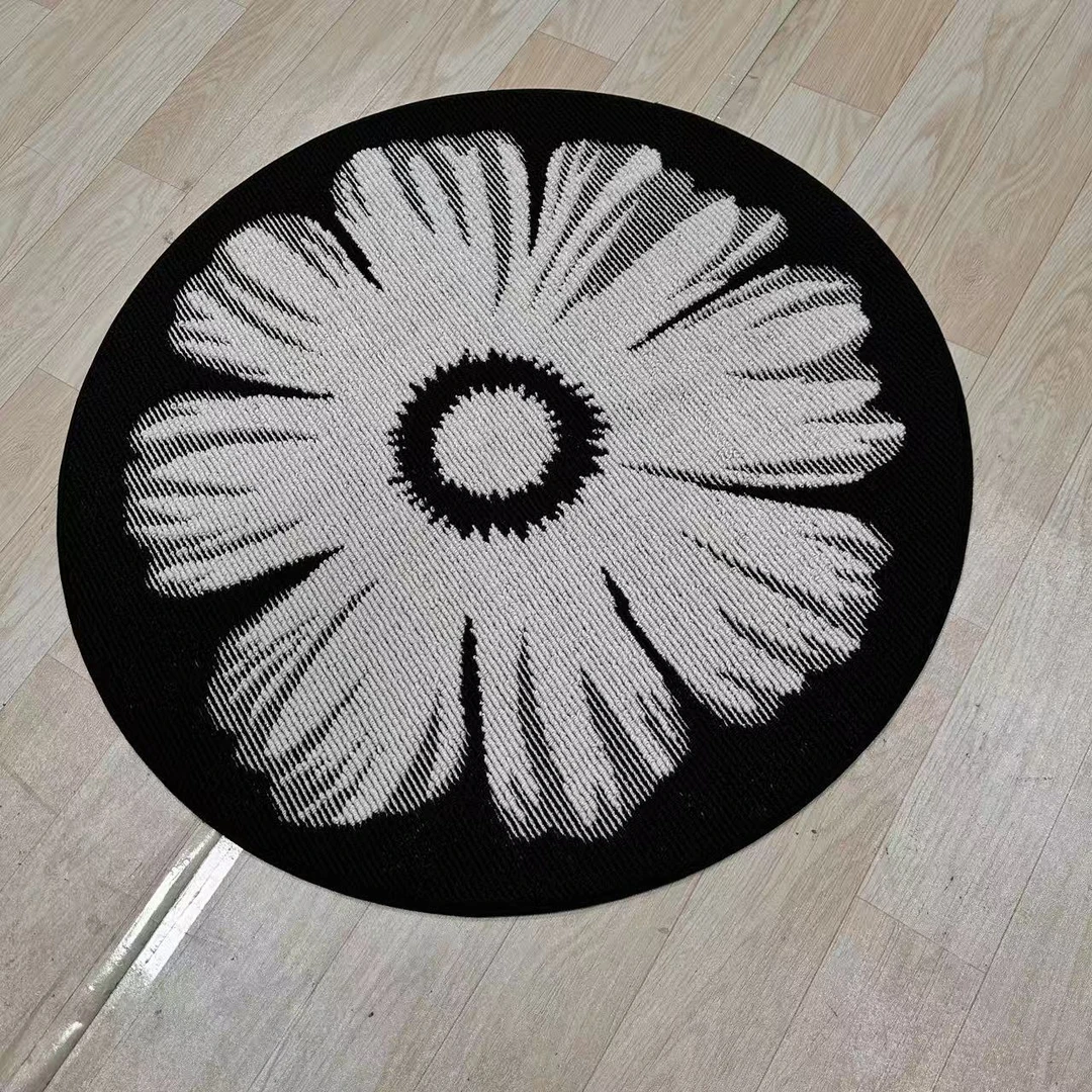 机织轻奢百搭圆形地垫【小绒布包边】摇椅下面圆形地毯