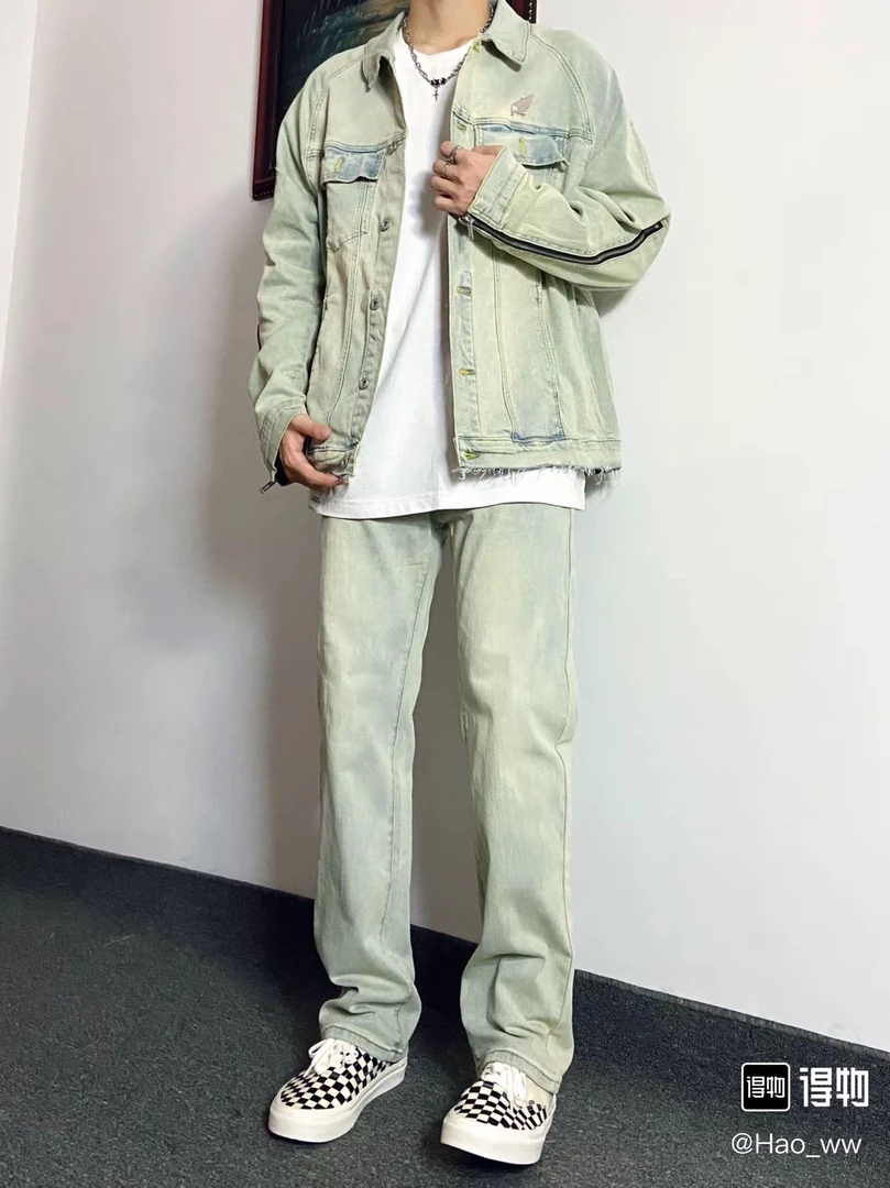 Franklin】潮牌 KREATE 高街水泥黄牛仔裤