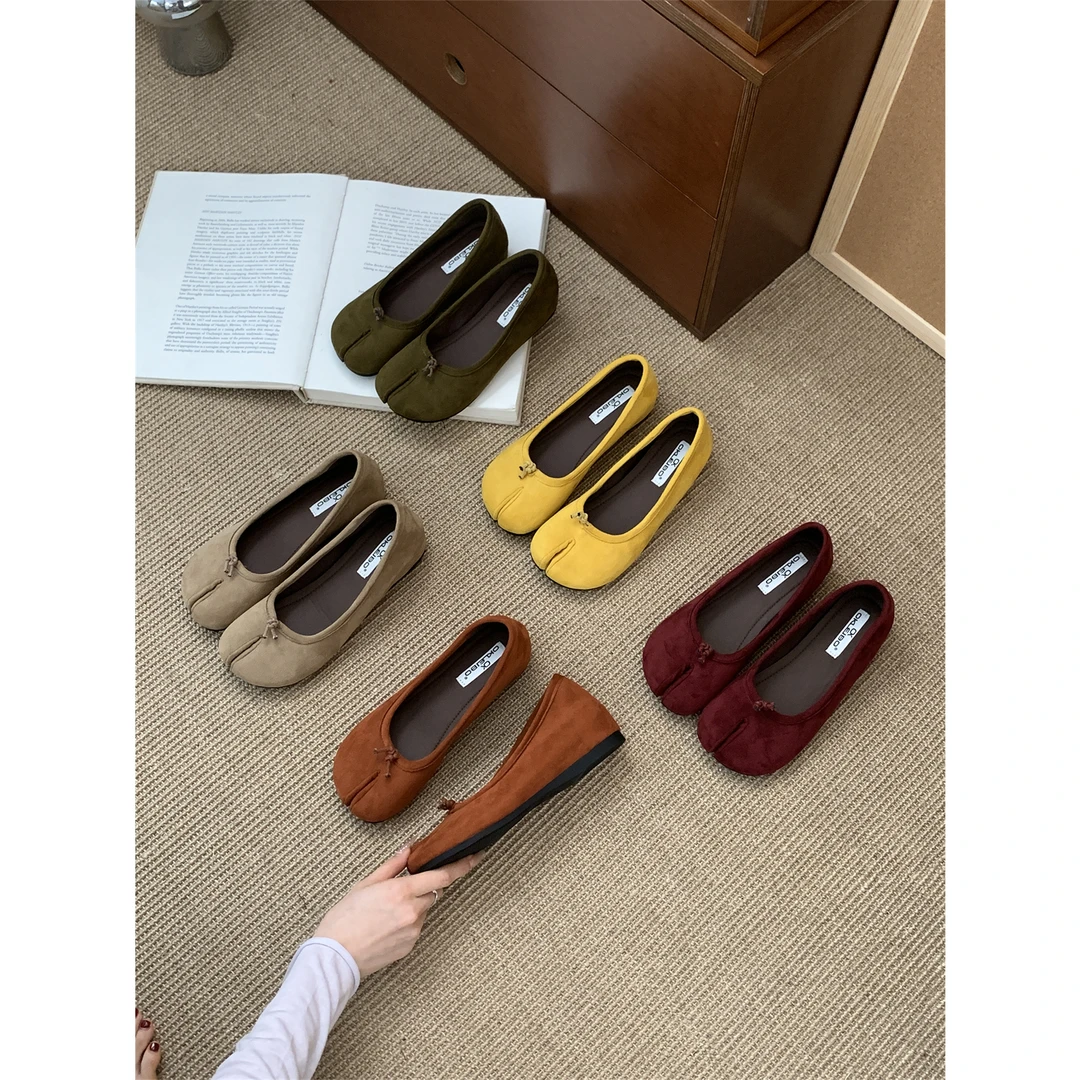 内增高猪蹄鞋分趾鞋女新款一脚蹬软底单鞋浅口一脚蹬女款马蹄鞋