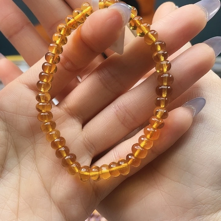 琥珀未镶嵌手链6+金珀手串