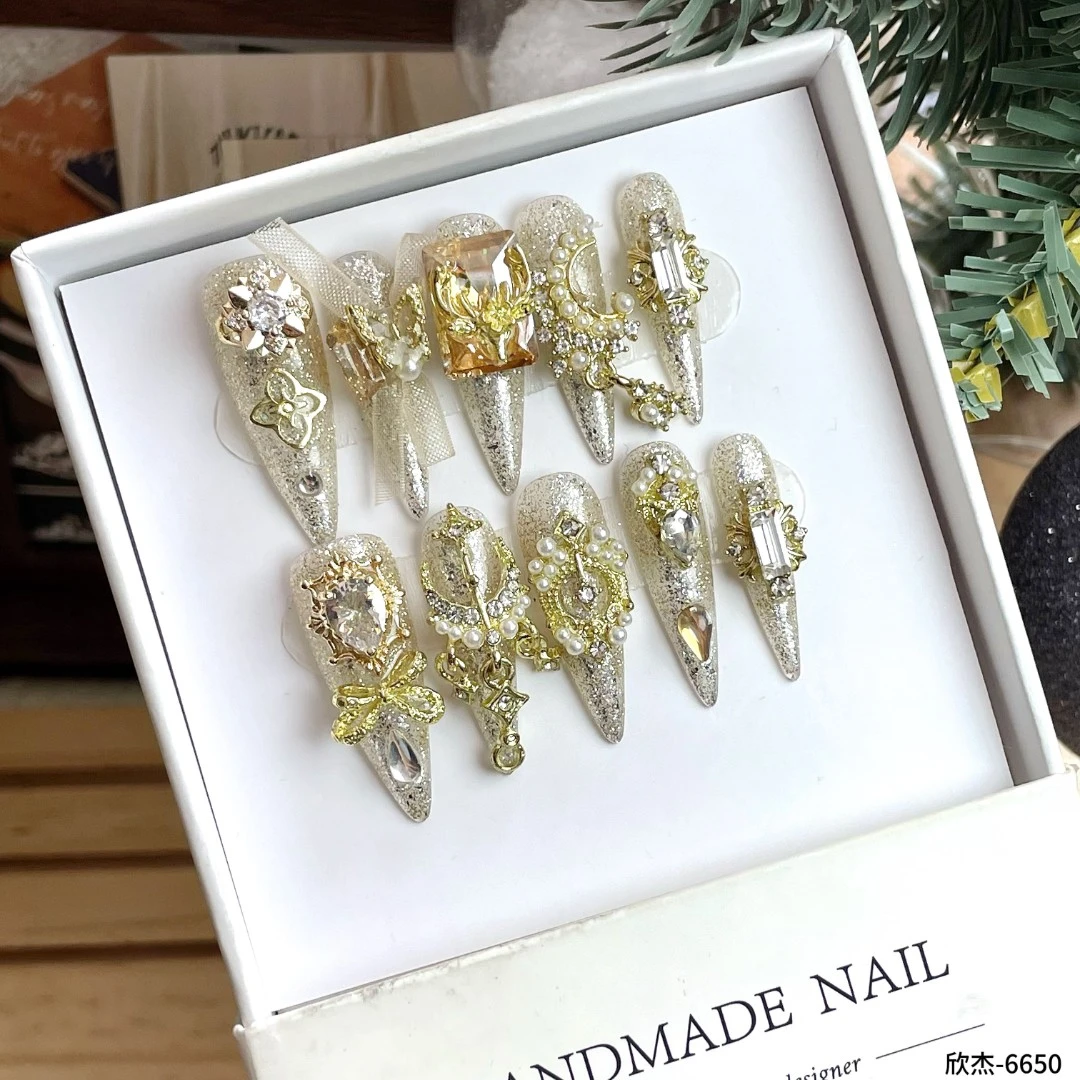 【太后】欣杰纯手工穿戴甲 纯欲风 高货 轻奢重工艺款6563