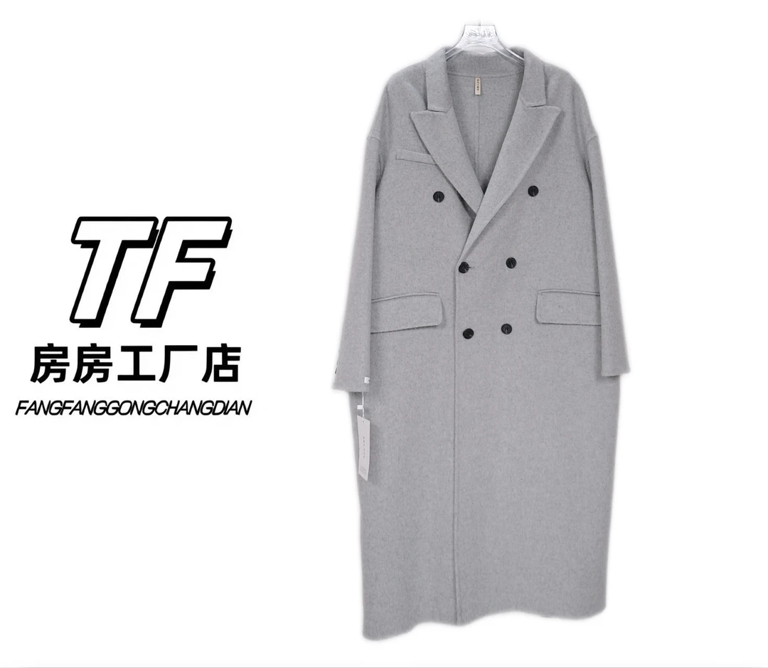 2207 女毛呢外套外套女士灰色双面呢子外套长款女装时尚