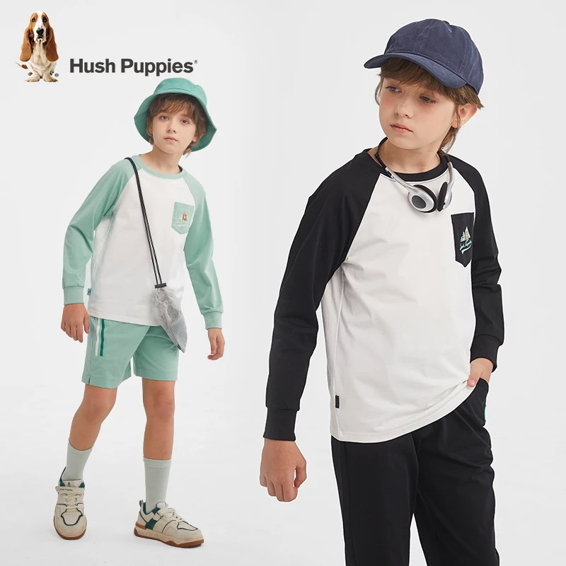 【索罗娜圆领T恤】暇步士童装2025春季新款儿童长袖圆领衫柔软内搭