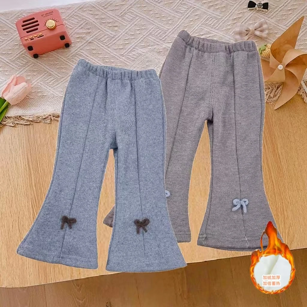 Q178【加绒喇叭裤】女童春款裤子3岁女童裤子女孩休闲裤女童喇叭裤
