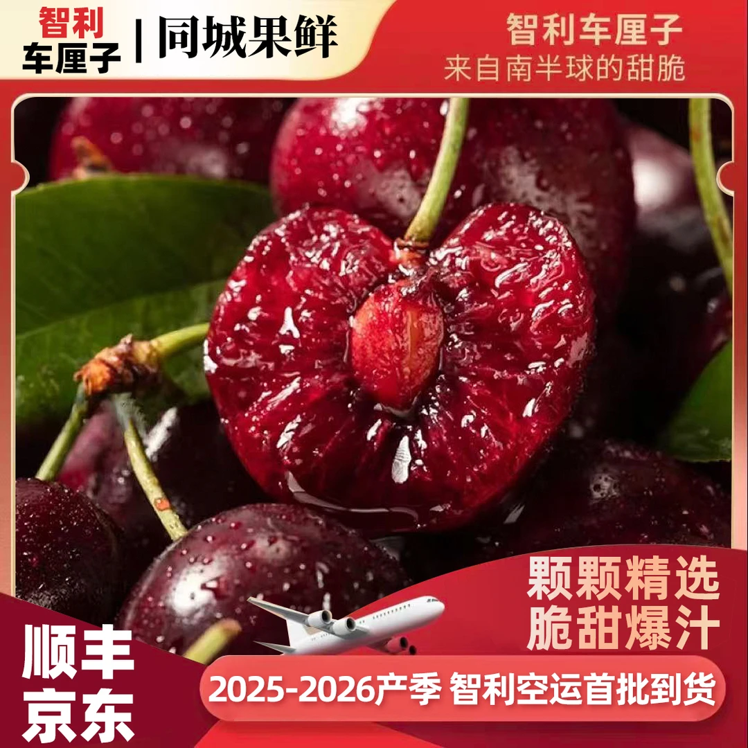 智利空运进口车厘子JJ-5J 脆甜多汁新货现发顺丰包邮内附果径卡T1