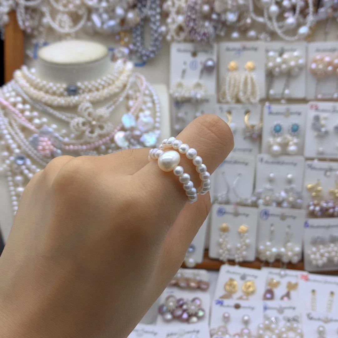 银S925镶嵌淡水珍珠项链耳饰