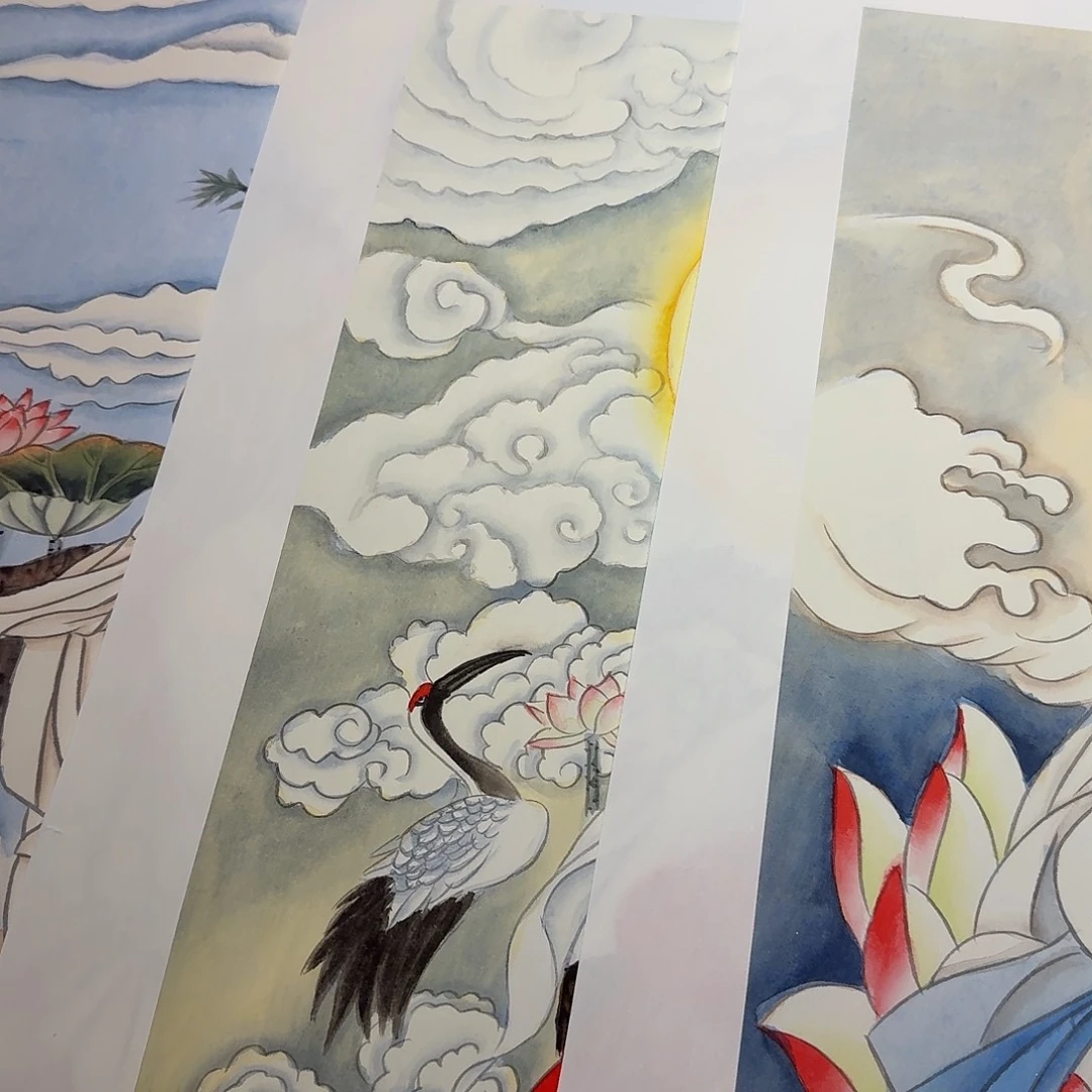 小***水国画观音菩萨3幅作品