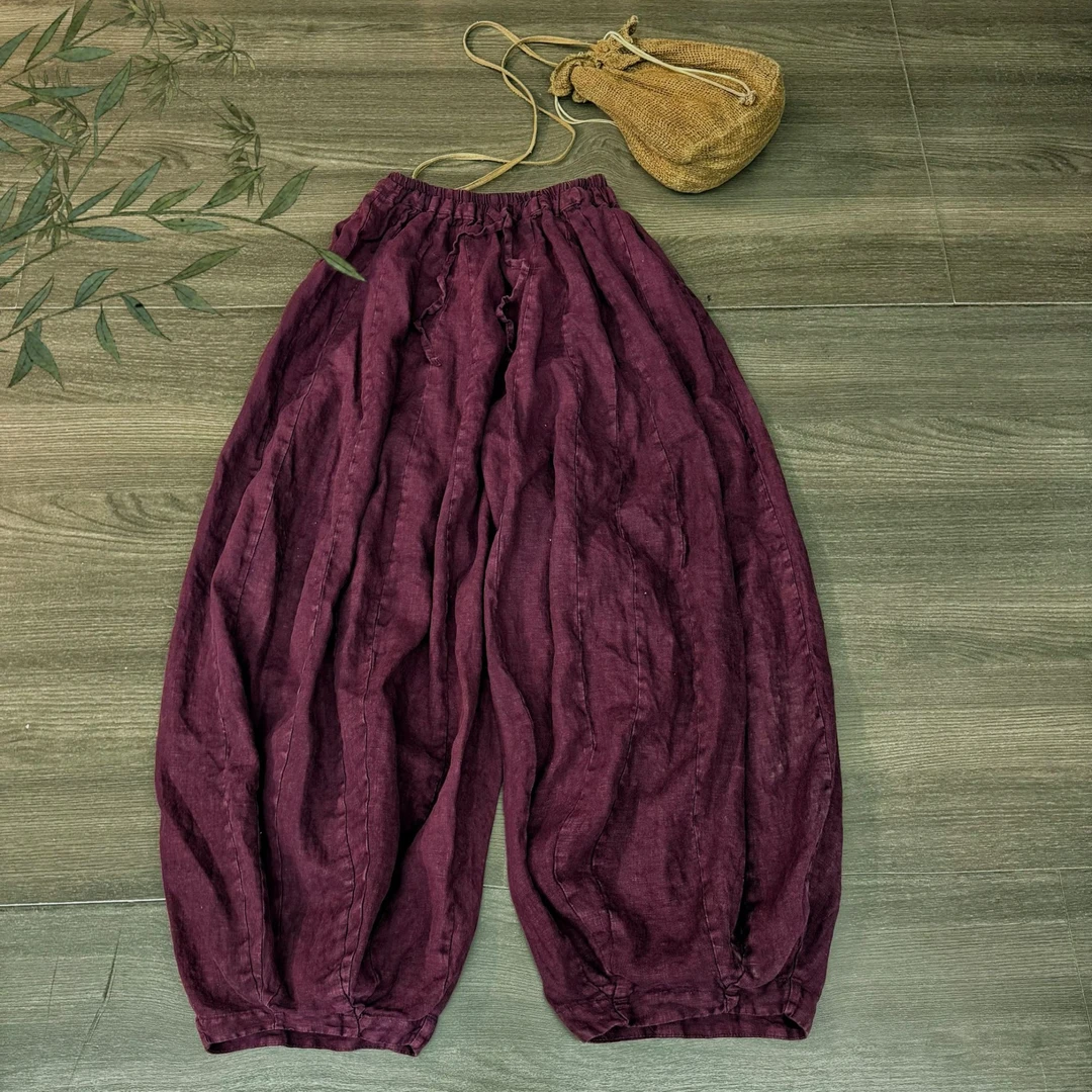 2562高品质订单款加厚亚麻28片南瓜裤加厚｛裤长92、腰围118）