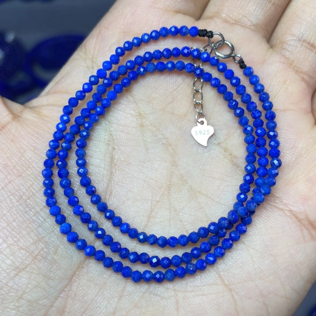 中***飞未镶嵌青金石2mm锁骨链