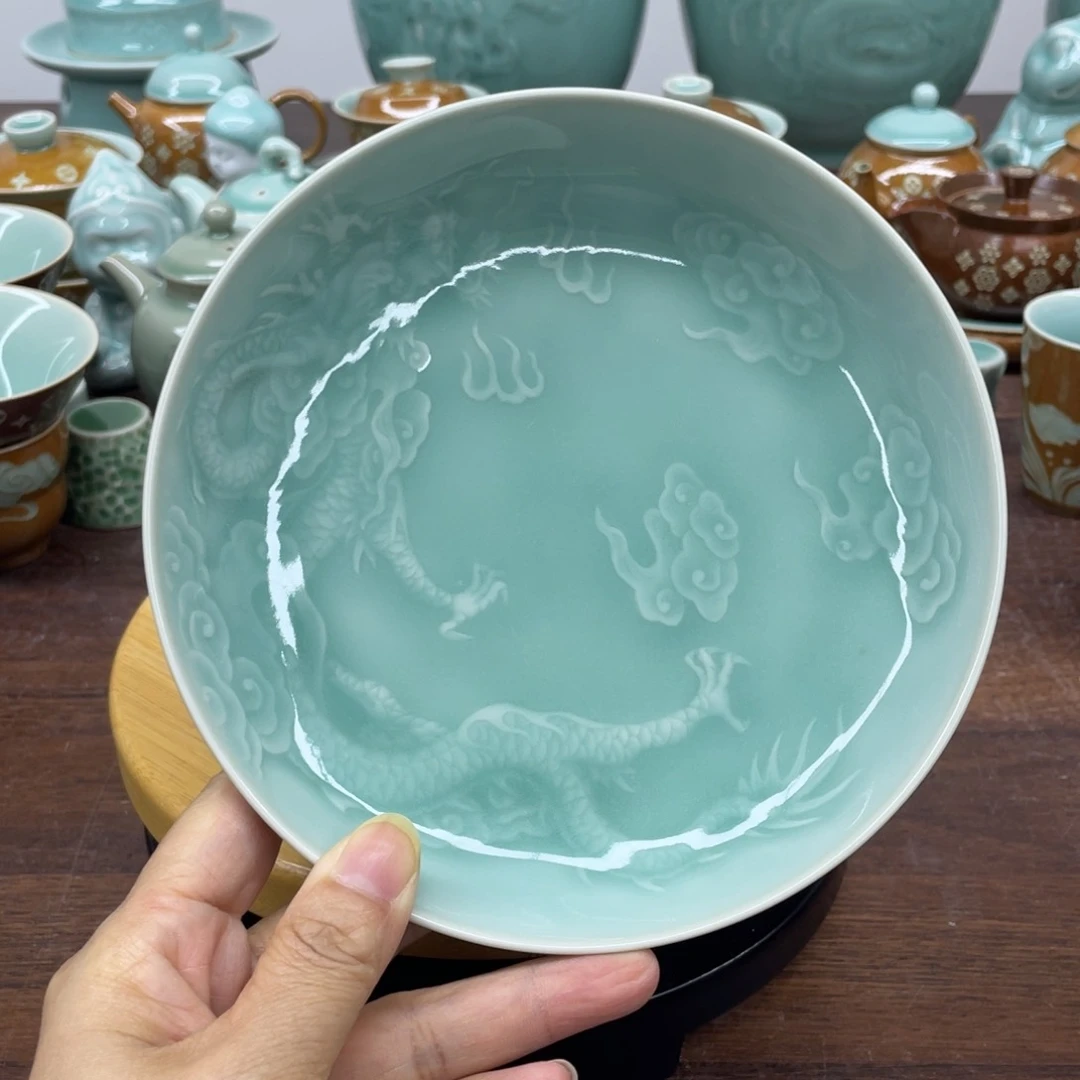 微瑕特价青瓷16.5厘米