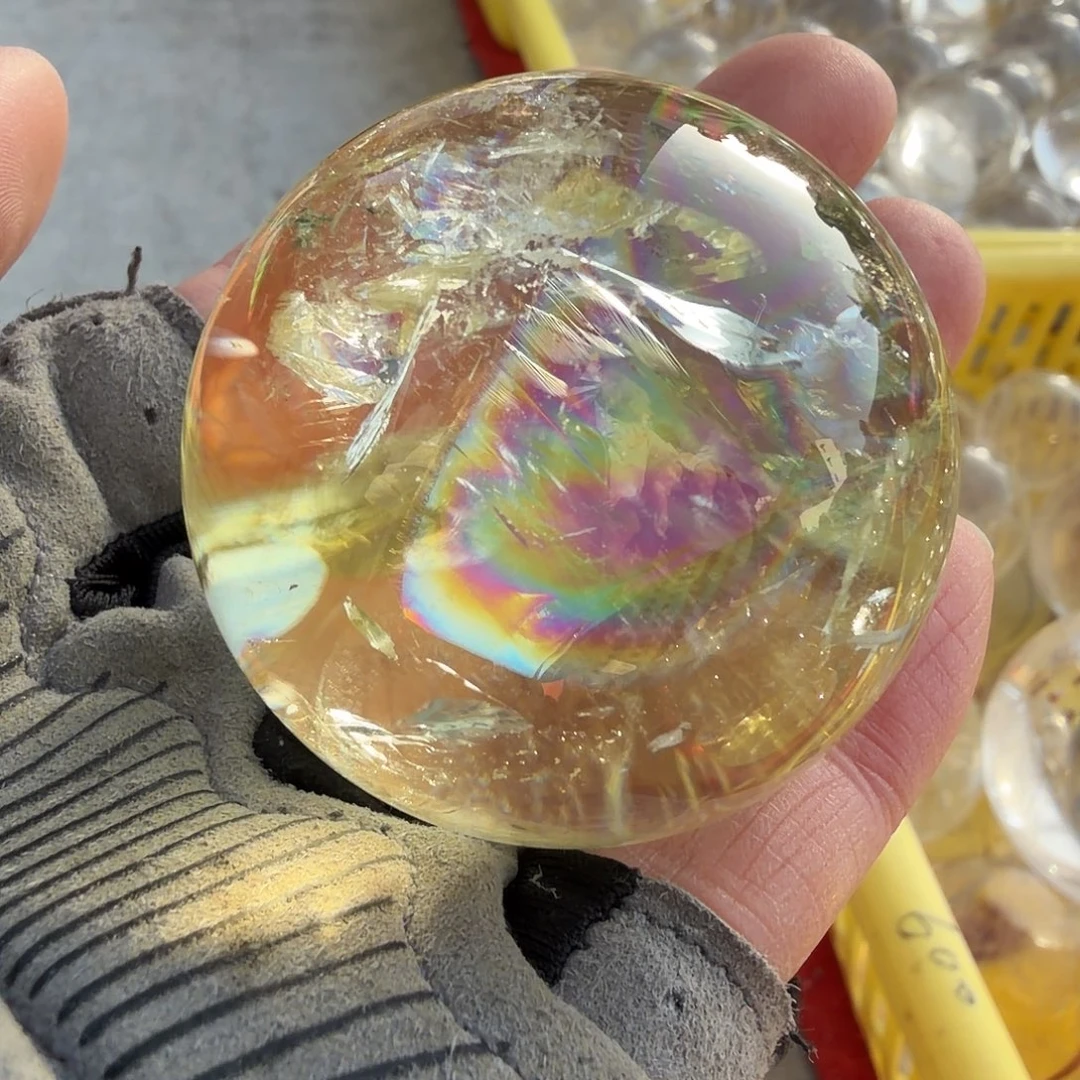 黄晶未镶嵌摆件未镶嵌天然黄水晶4.8公分摆件