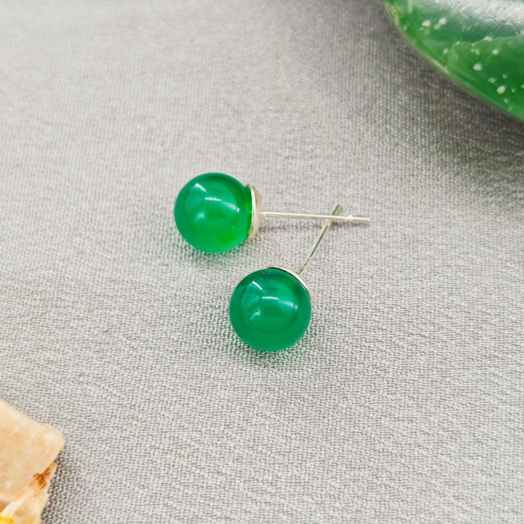 618特惠时尚绿玛瑙耳钉/NYXF-MNED-1（多样性发货）