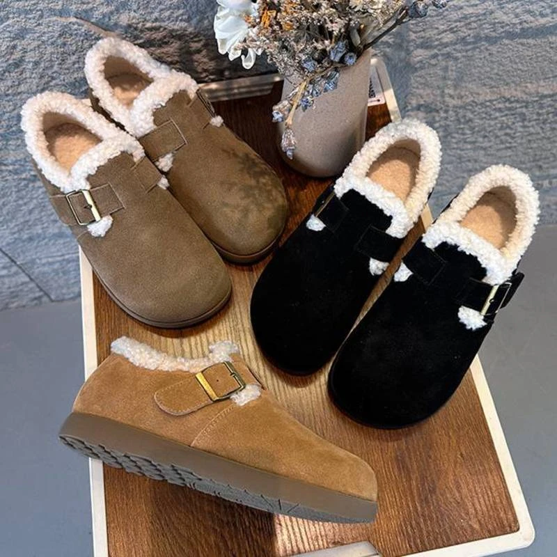 【WENJI】25ss真皮雪地靴女2025冬季新款加绒保暖棉鞋女复古女鞋